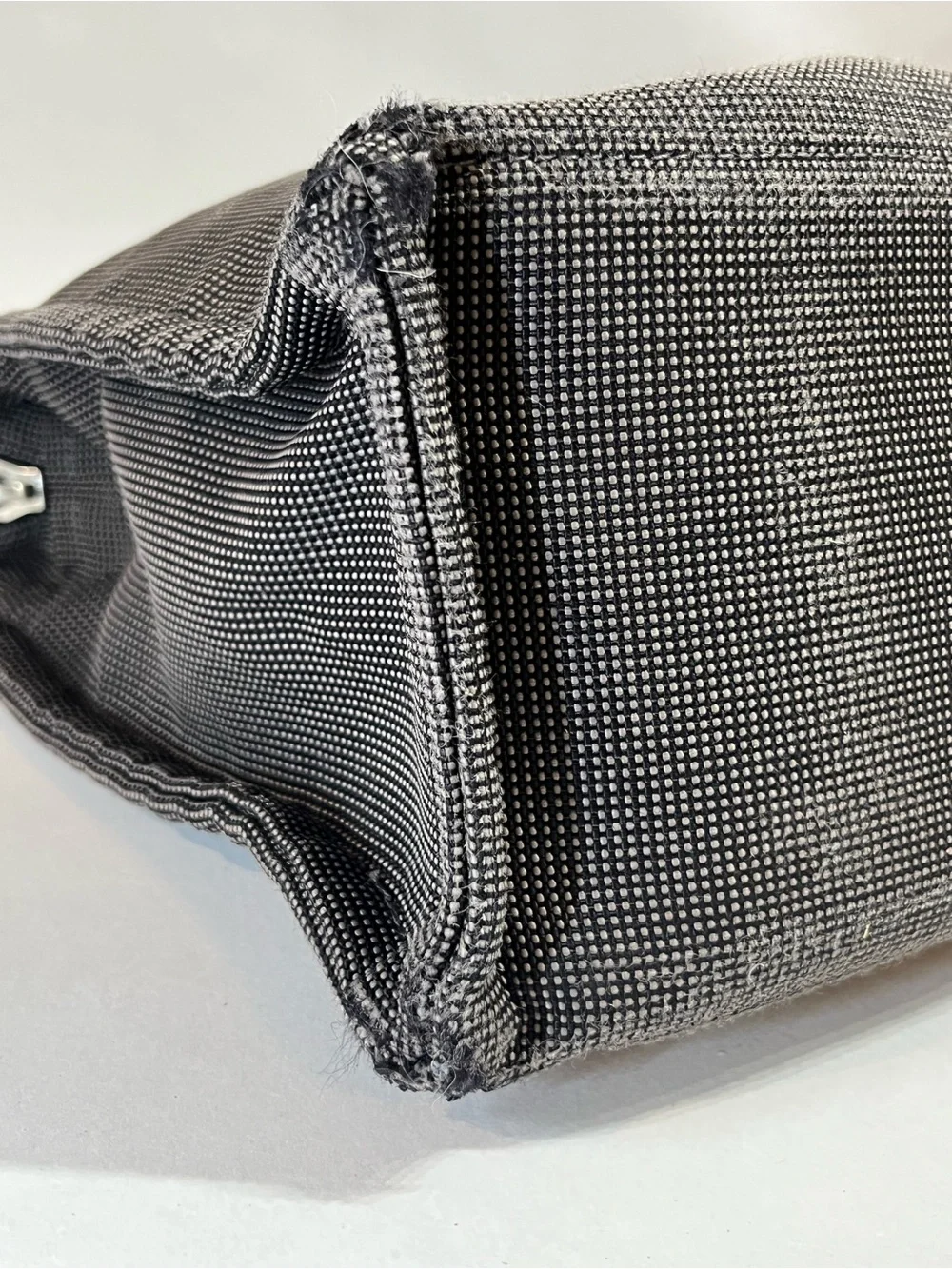 Hermes Fourre Tout MM Gray Black Toile H Canvas Tote Bag France AS-IS 🇫🇷